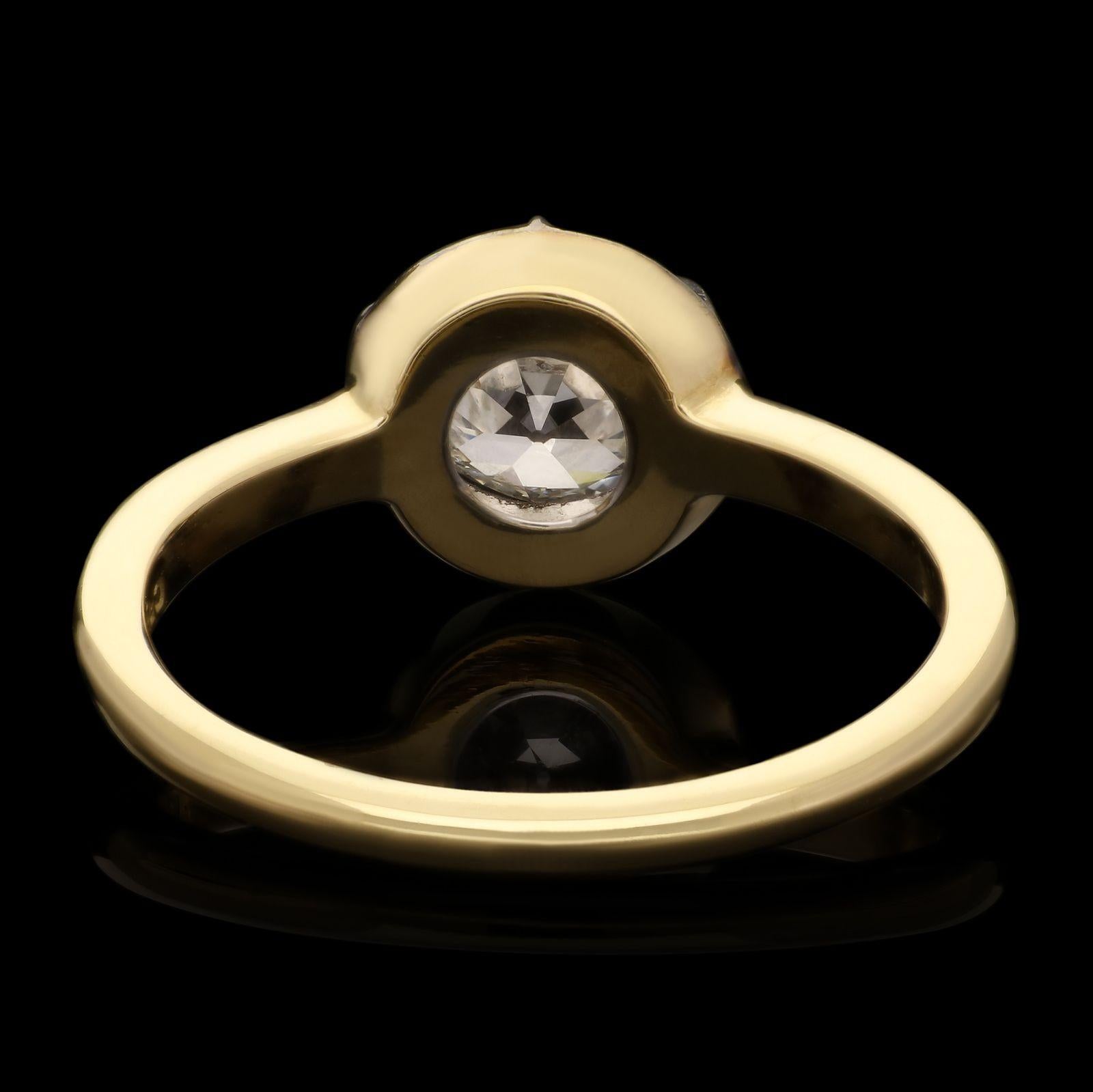 antique bezel set diamond ring