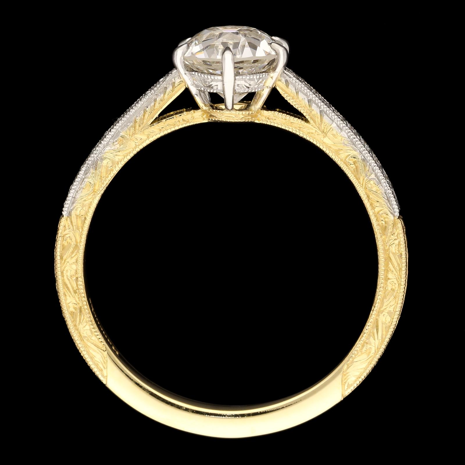 Hancocks 1.05ct Old European Brilliant Cut Diamond Gold Ring Diamond Set Band Neuf - En vente à London, GB