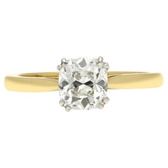 Hancocks 1.12ct Old Mine Cushion Cut Diamond And 18ct Yellow Gold Solitaire Ring