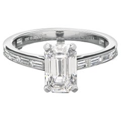 Hancocks 1.52ct Emerald-Cut Diamond Solitaire Ring With Baguette Diamond Band