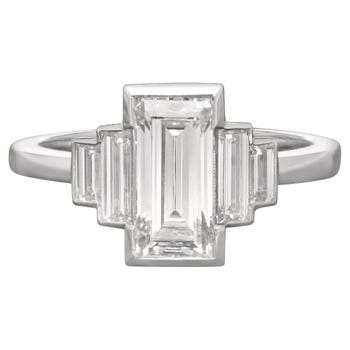 1.54-Carat Emerald Cut Diamond Ring 