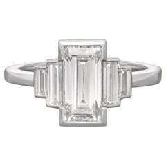 Hancocks 1.54ct Emerald-Cut Diamond Ring Set in Platinum Contemporary