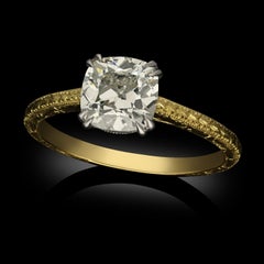Hancocks 1.65ct Old Mine Cushion Cut Diamond And 18ct Yellow Gold Ring