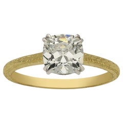 Hancocks 1.65ct Old Mine Cushion Cut Diamond And 18ct Yellow Gold Ring