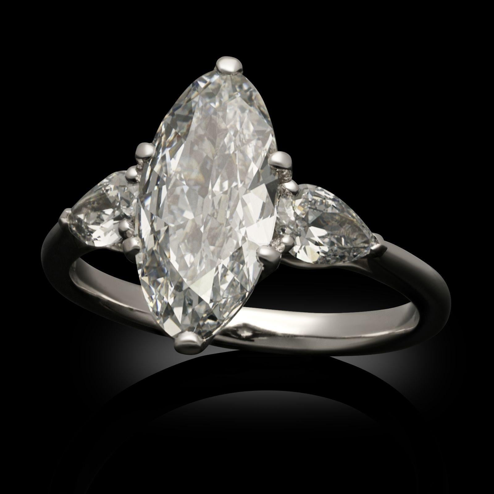 Oval Cut Hancocks 2.12ct D IF Golconda Old Cut Moval Diamond and Platinum Ring For Sale