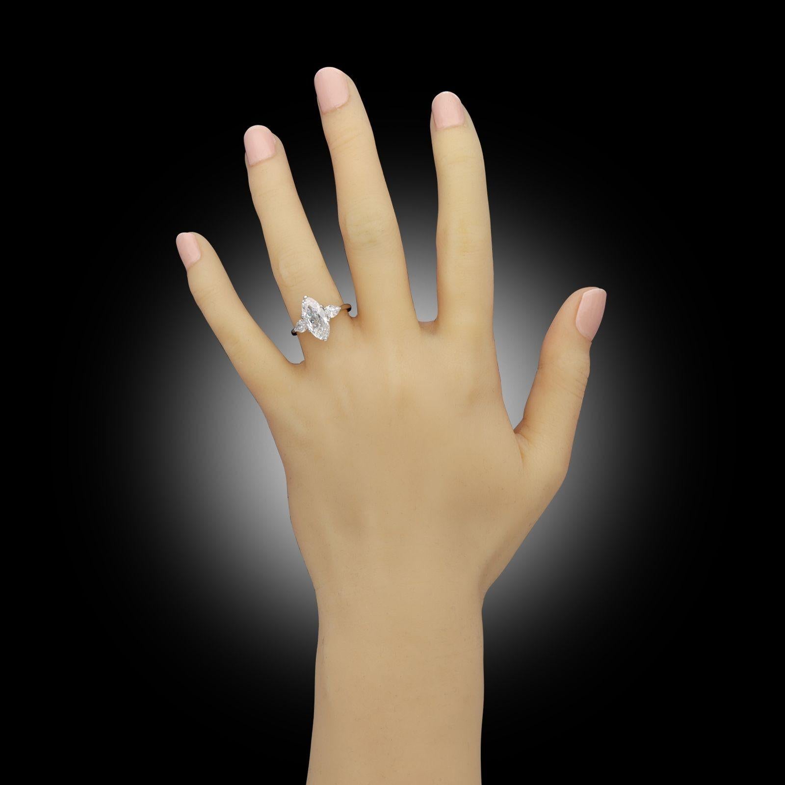 Hancocks 2.12ct D IF Golconda Old Cut Moval Diamond and Platinum Ring For Sale 1