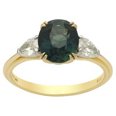 Hancocks 2.35ct Teal Sapphire & Diamond Ring
