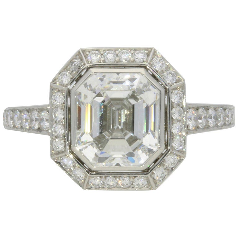 Hancocks 2.38 Carat Emerald-Cut Diamond and Platinum Ring For Sale at ...
