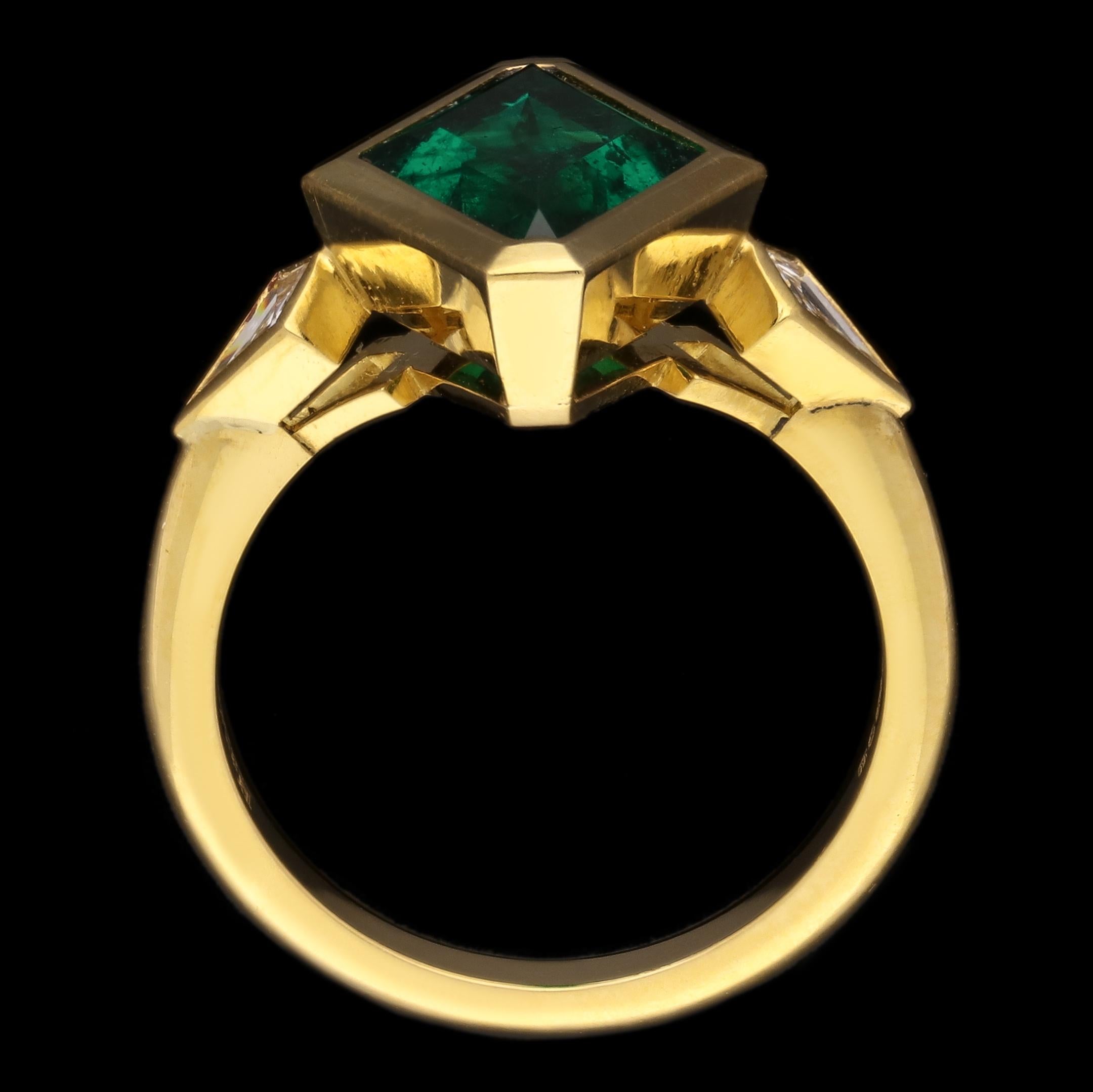 lozenge cut diamond engagement ring