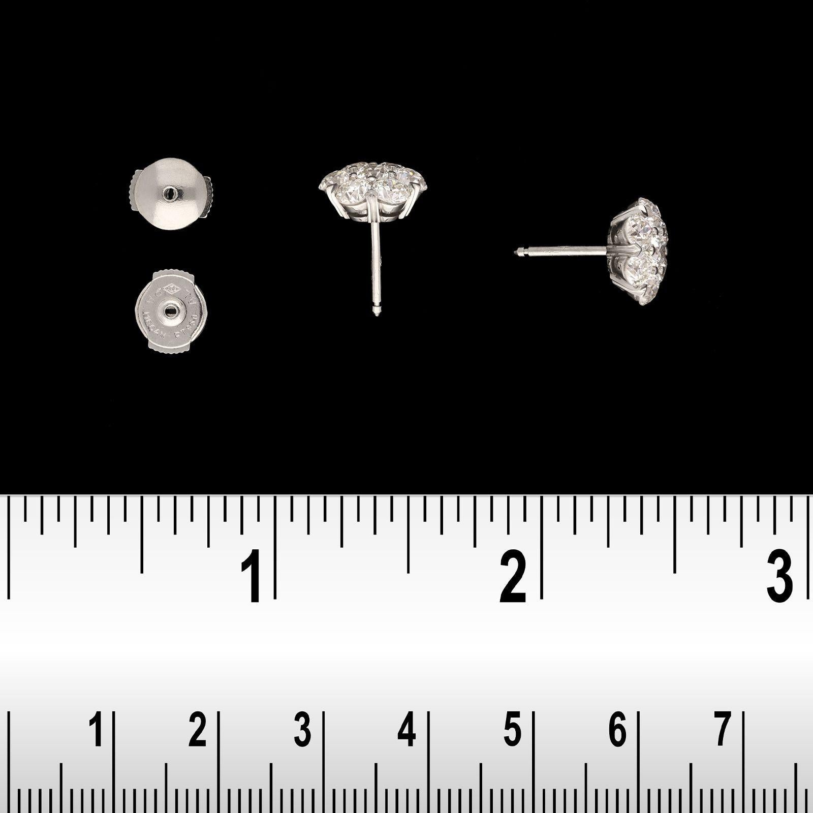 Hancocks Boucles d'oreilles contemporaines en grappe de diamants taille brillant vieille Europe de 2,80 carats Neuf - En vente à London, GB