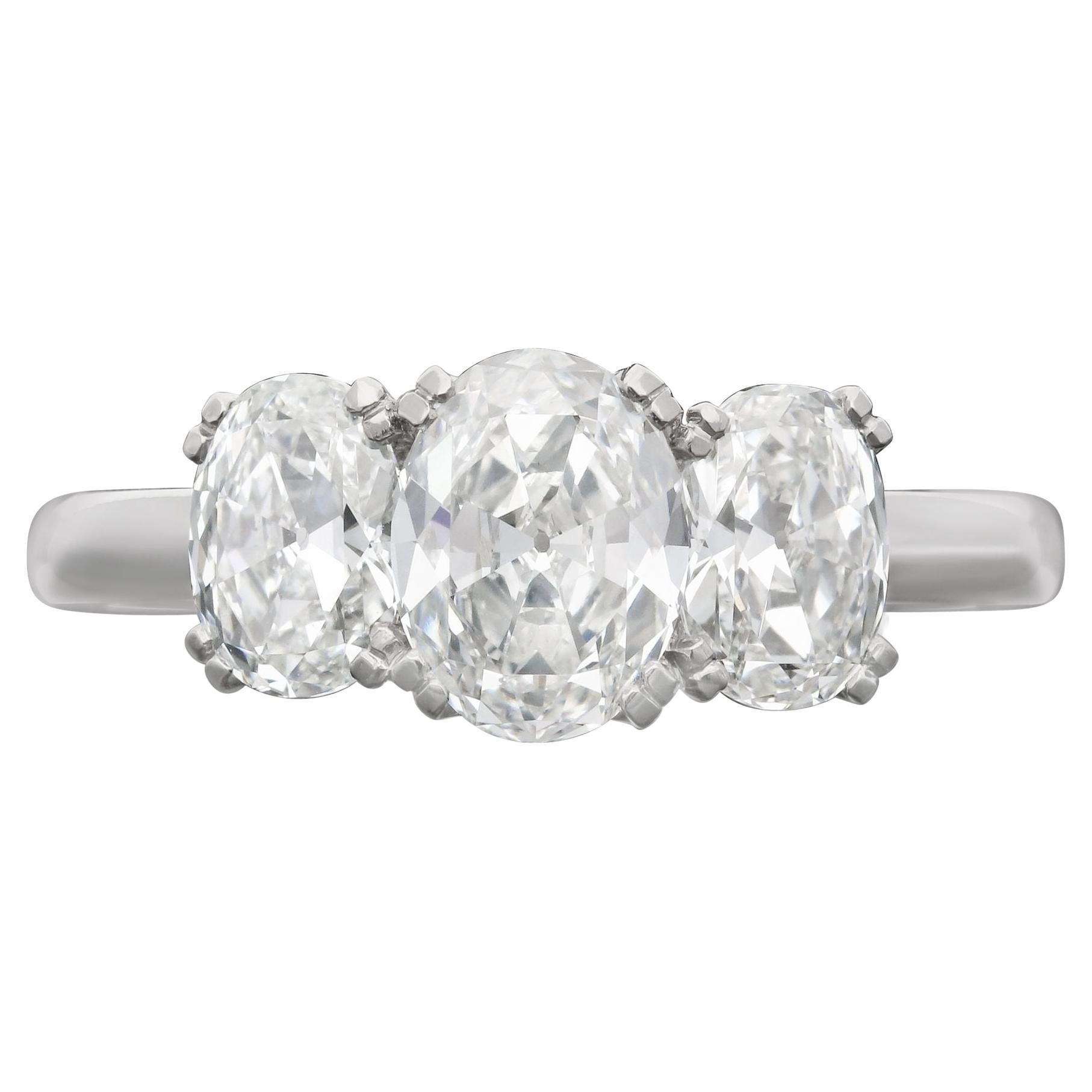 Tiffany And Co Oval Brilliant Cut Diamond Platinum Three Stone Ring At Tiffany And Co Oval Brilliant Cut Diamond Platinum Three Stone Ring At