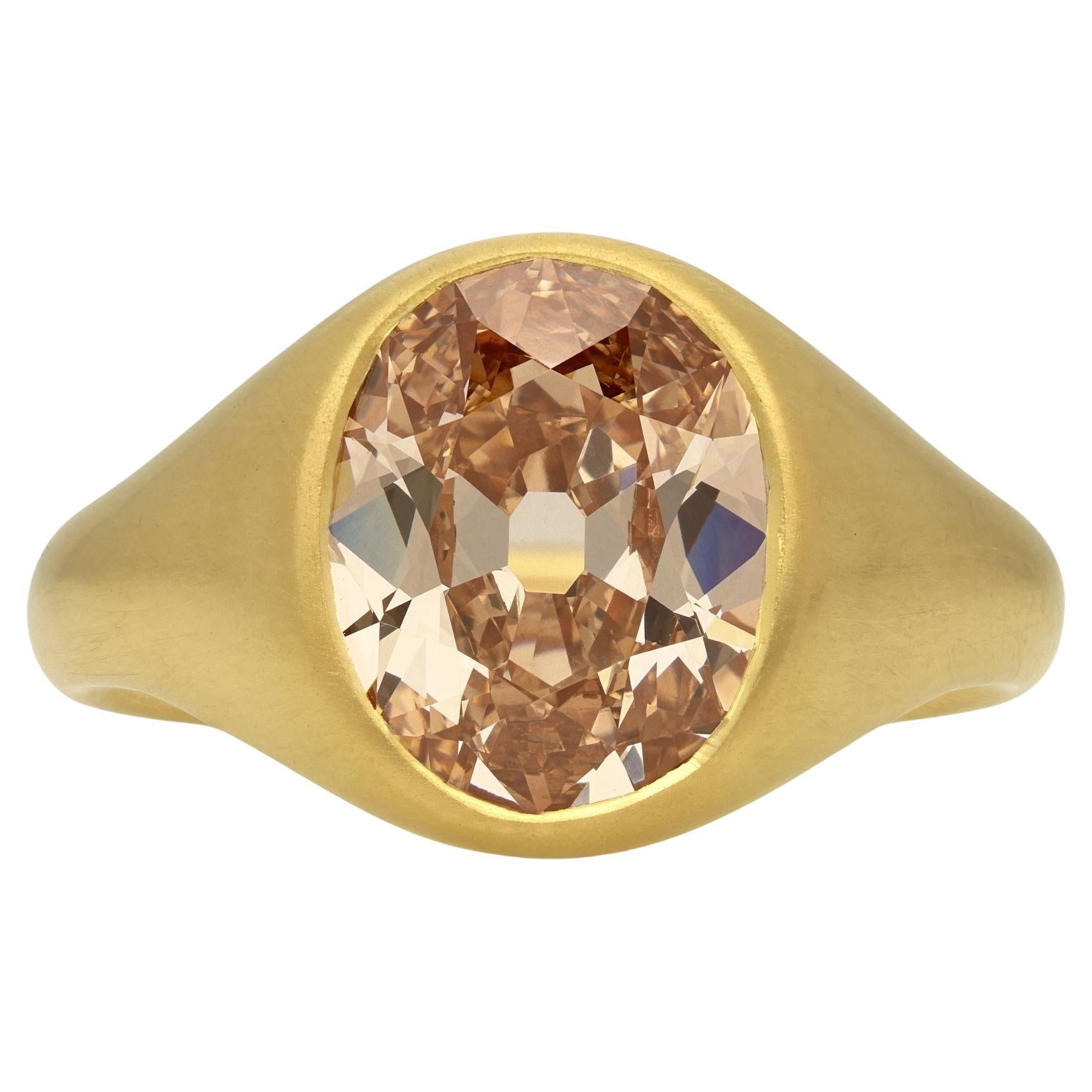 Hancocks 3.01ct Anillo de Diamantes Antiguos de Corte Oval de Color Fantástico 22ct Oro