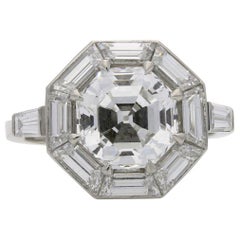3.02ct Vintage Octagonal Step-Cut Diamond geometric ring by Hancocks