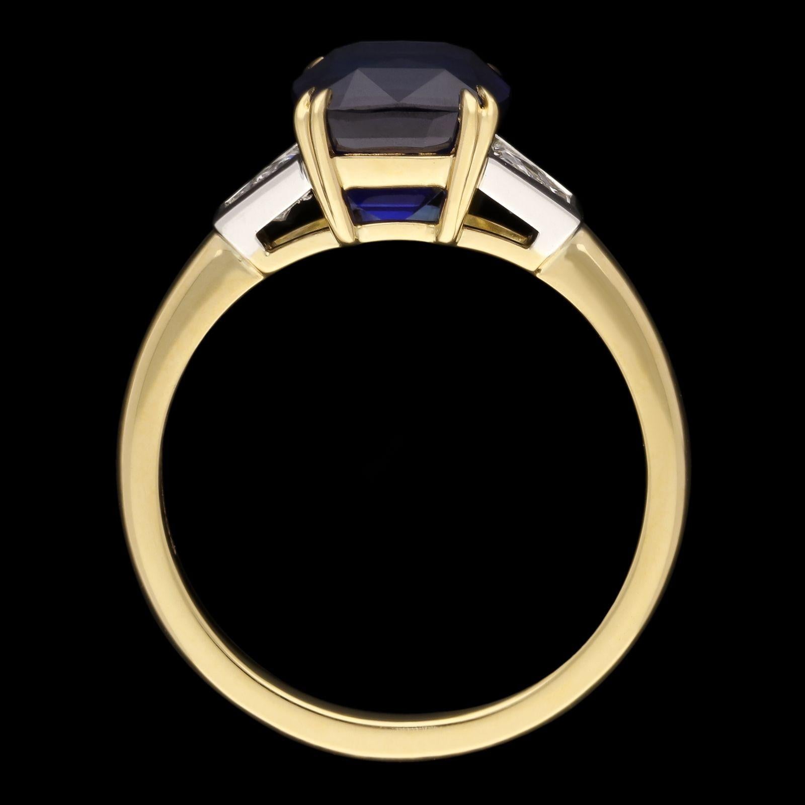 cushion cut sapphire ring