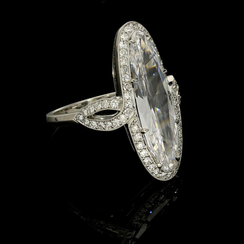 Contemporary Hancocks 3.64 Carat Marquise Diamond Platinum Ring of D Colour and IF Clarity