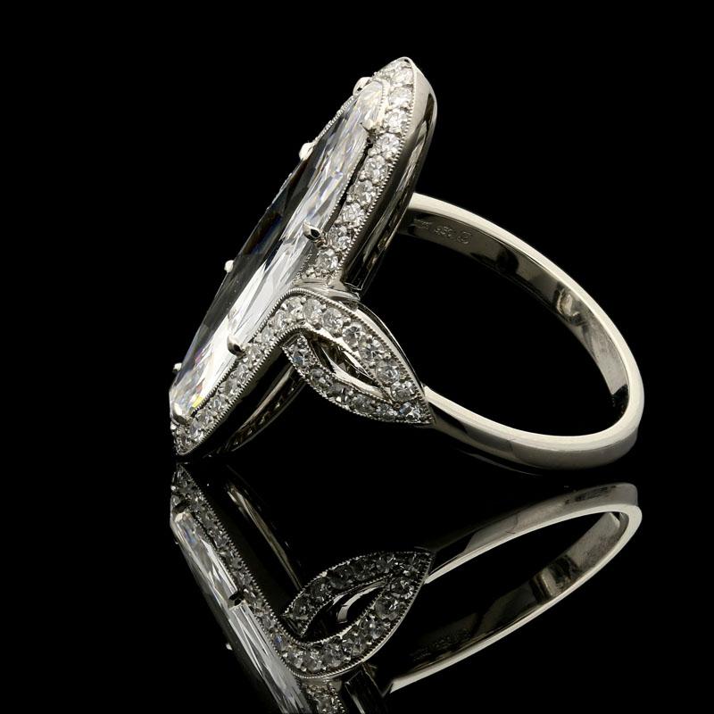 Marquise Cut Hancocks 3.64 Carat Marquise Diamond Platinum Ring of D Colour and IF Clarity