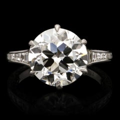 Hancocks 4.23ct Old European Brilliant Cut Diamond Ring in Platinum Contemporary