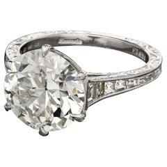 Hancocks 4.23ct Old European Brilliant Cut Diamond Ring in Platinum Contemporary (Bague en platine à taille de diamant)
