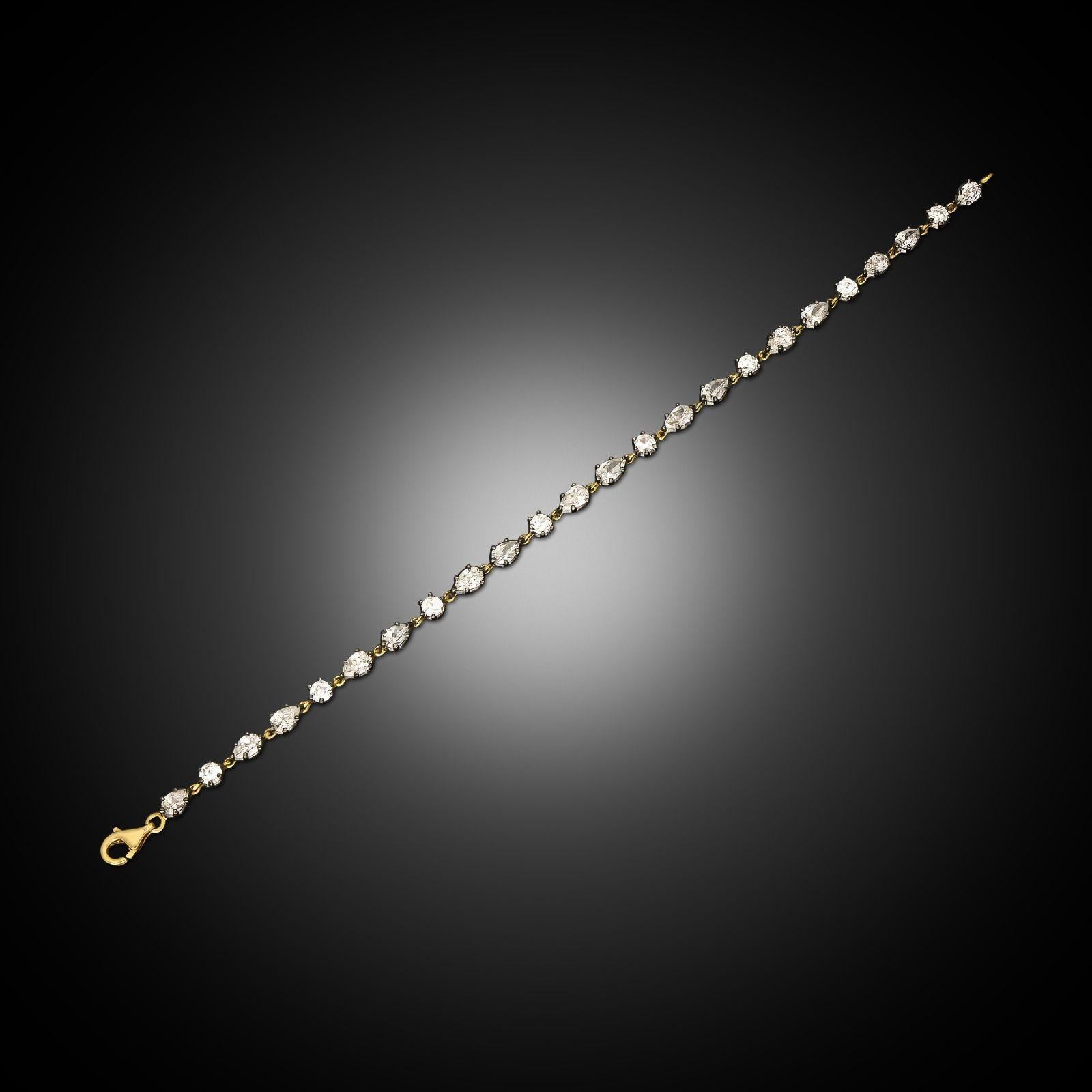 Taille vieille Europe Hancocks 4.90ct Georgian Revival Diamond Line Bracelet en vente