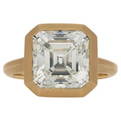 Hancock’s 5.06ct Antique Asscher Cut Diamond in Brushed Rose Gold Solitaire Ring