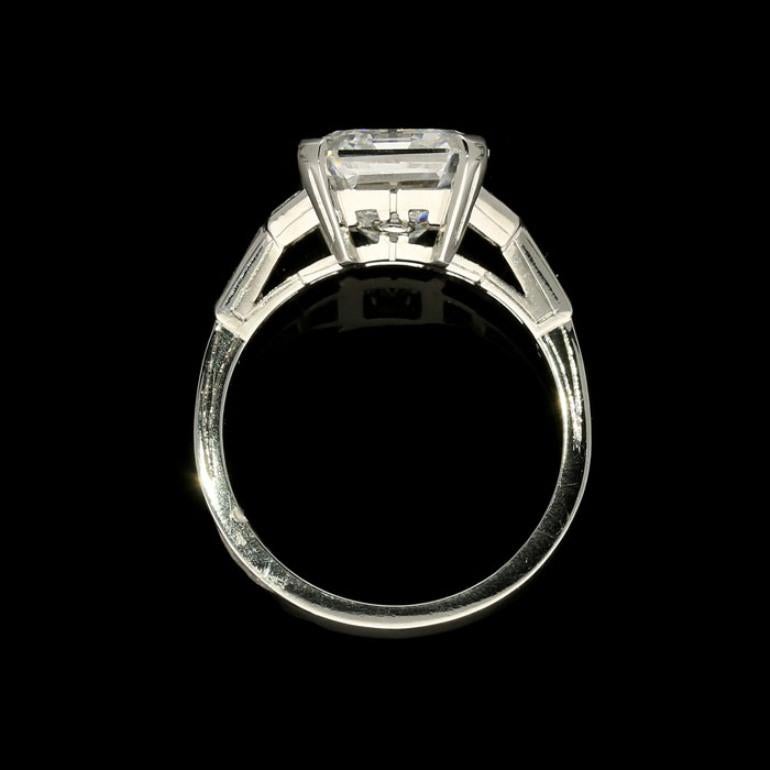 Women's Hancocks GIA Certified 5.08 Carat Asscher Cut Diamond Ring
