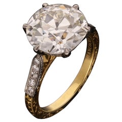 Hancocks 5.95ct Old European Brilliant Cut Diamond Solitaire Ring Diamond Band