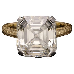 Hancocks 6.78ct Asscher Cut Diamond Solitaire Ring in Platinum and Gold