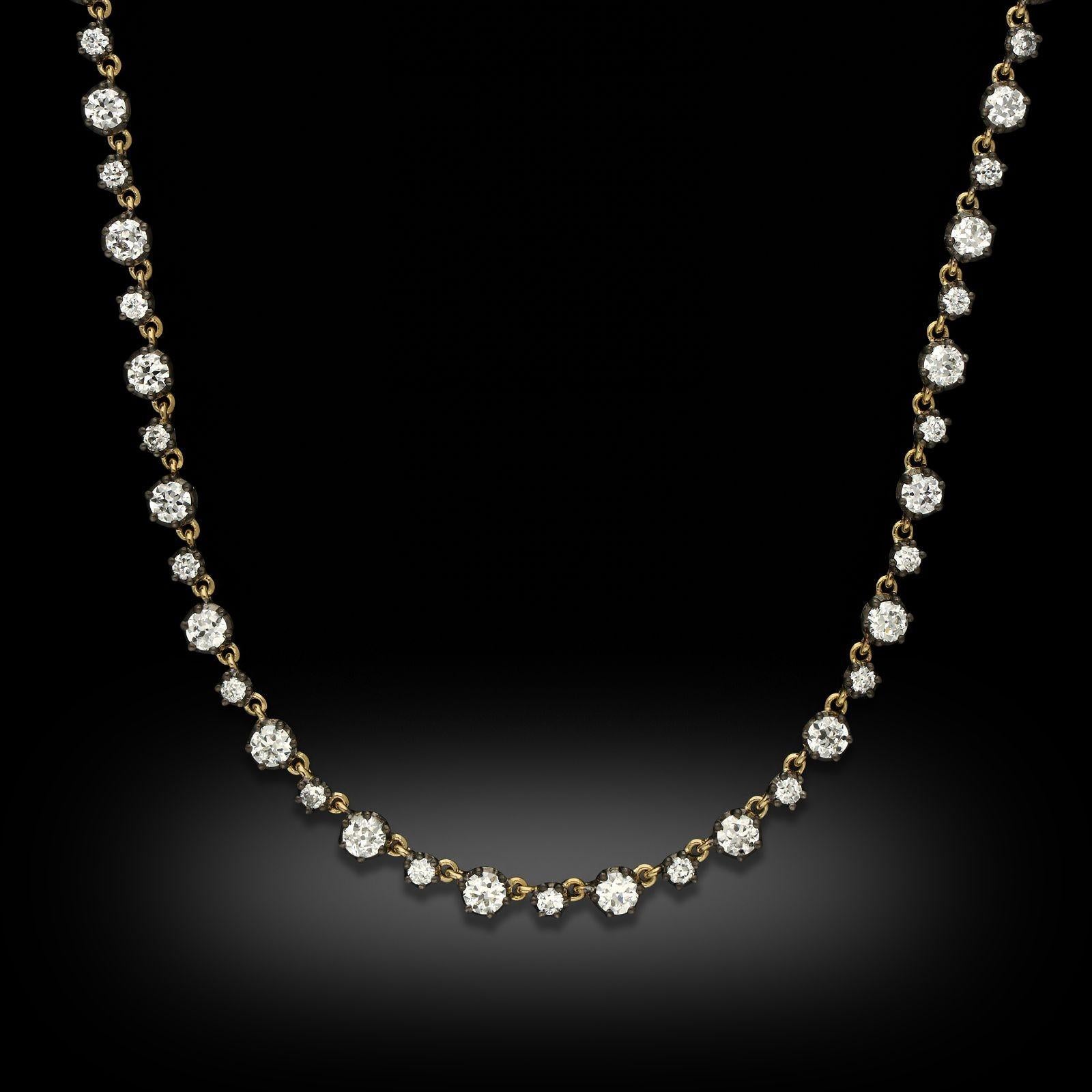 Taille vieille Europe Hancocks - Collier de diamants de style néo-géorgien de 6,85ct en vente