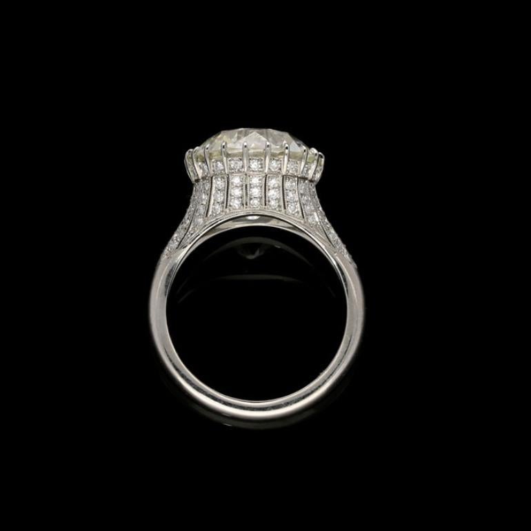 8.03ct K VS1 Old European brilliant cut diamond with GIA certificate
Platinum with maker's mark and signature and London assay marks
UK finger size M, can be adjusted to your own finger size
8.4 grams

An exceptional old cut diamond ring by