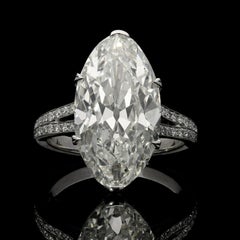 Hancocks 8.31 Carat Antique Moval Cut Diamond and Platinum Ring