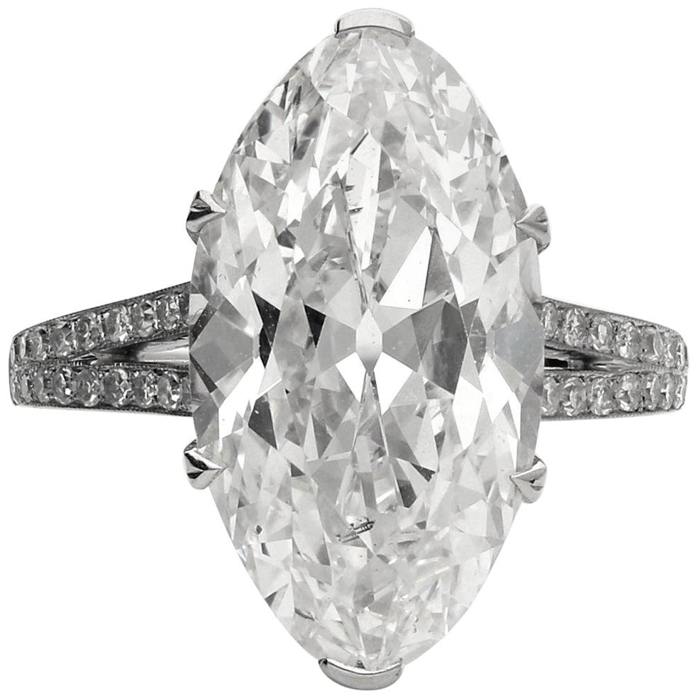 Hancocks 8.31 Carat Antique Moval Cut Diamond and Platinum Ring