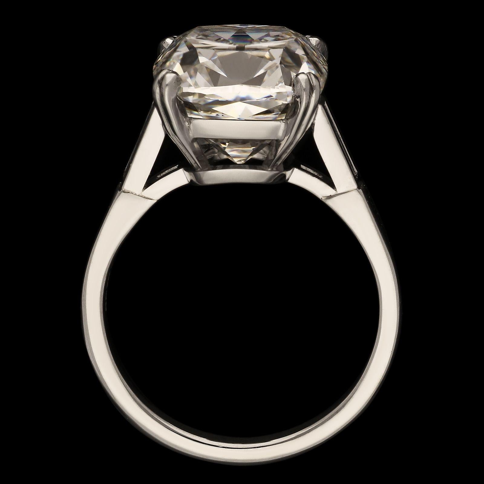 Old Mine Cut Hancocks 8.88ct Old Mine Brilliant Cut Diamond Ring In Platinum Contemporary For Sale