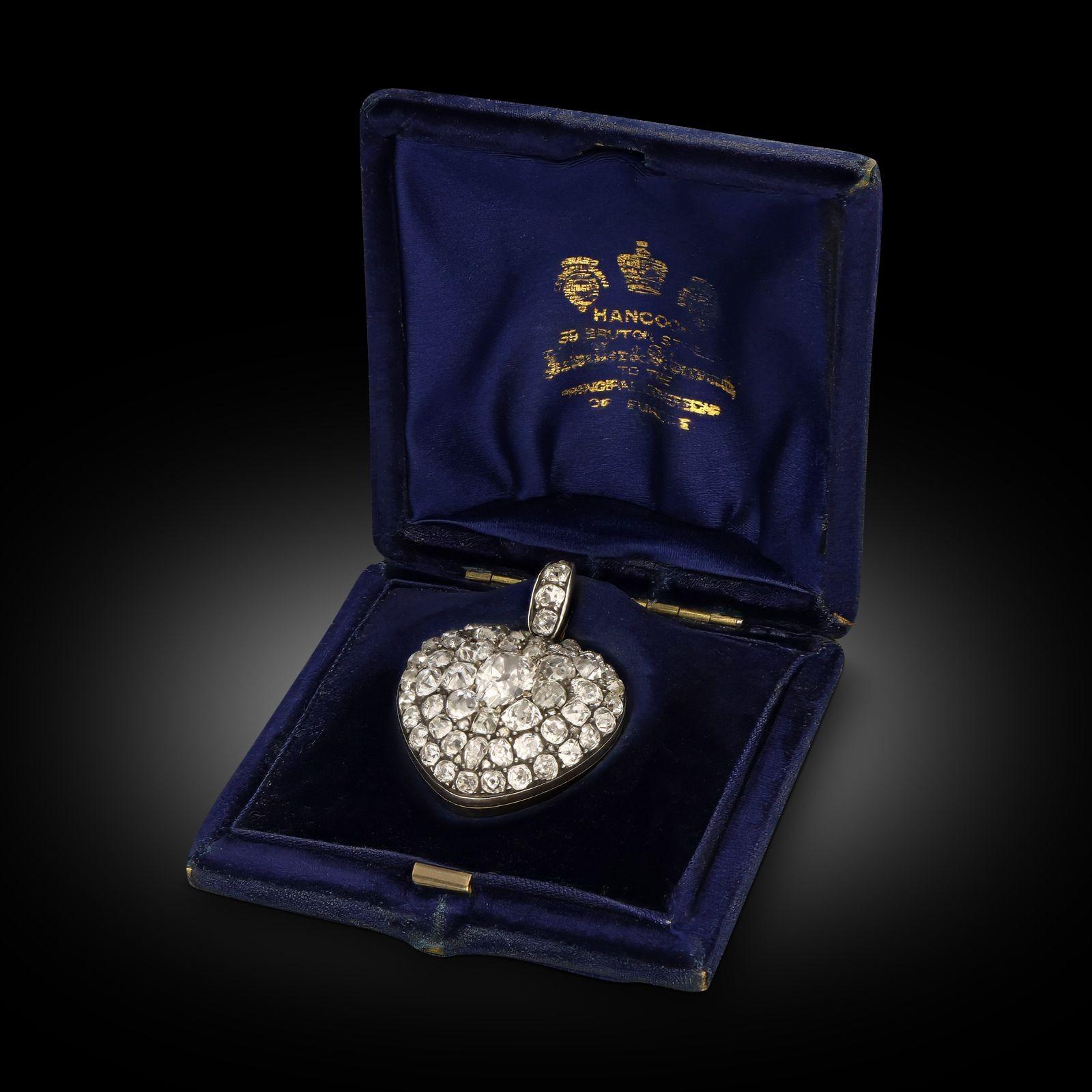 Pendentif en forme de cœur avec diamants, circa 1860, Hancocks Antique Bon état - En vente à London, GB