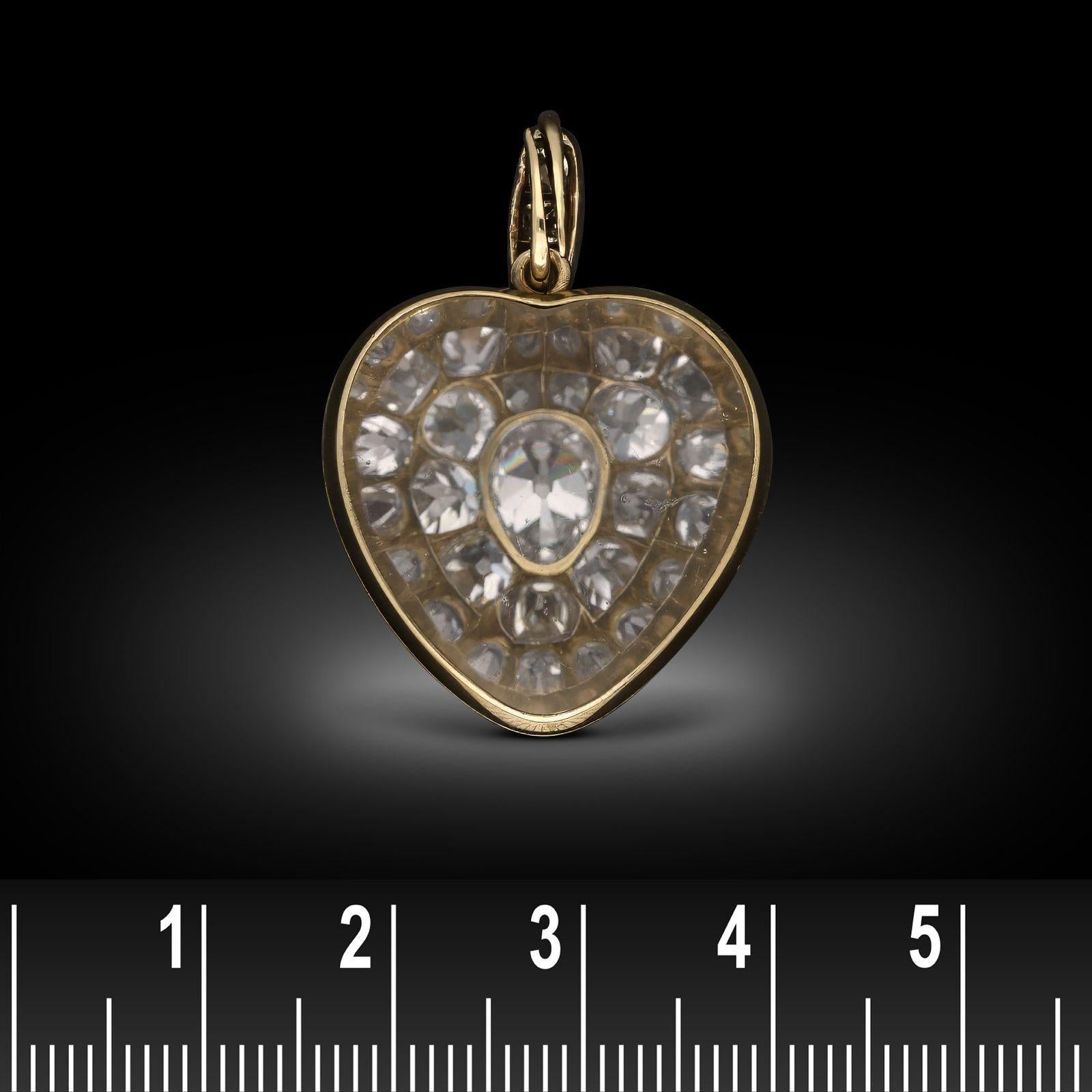 Pendentif en forme de cœur avec diamants, circa 1860, Hancocks Antique en vente 1