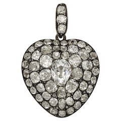Pendentif en forme de cœur avec diamants, circa 1860, Hancocks Antique