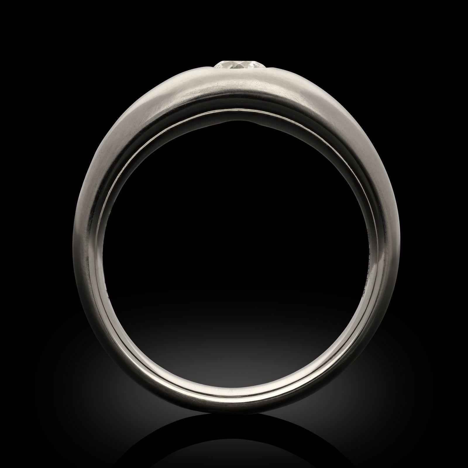 Hancocks Contemporary 0.45ct Old European Cut Diamond Band Ring in Platinum (bague en platine avec diamant de taille européenne ancienne) Neuf - En vente à London, GB