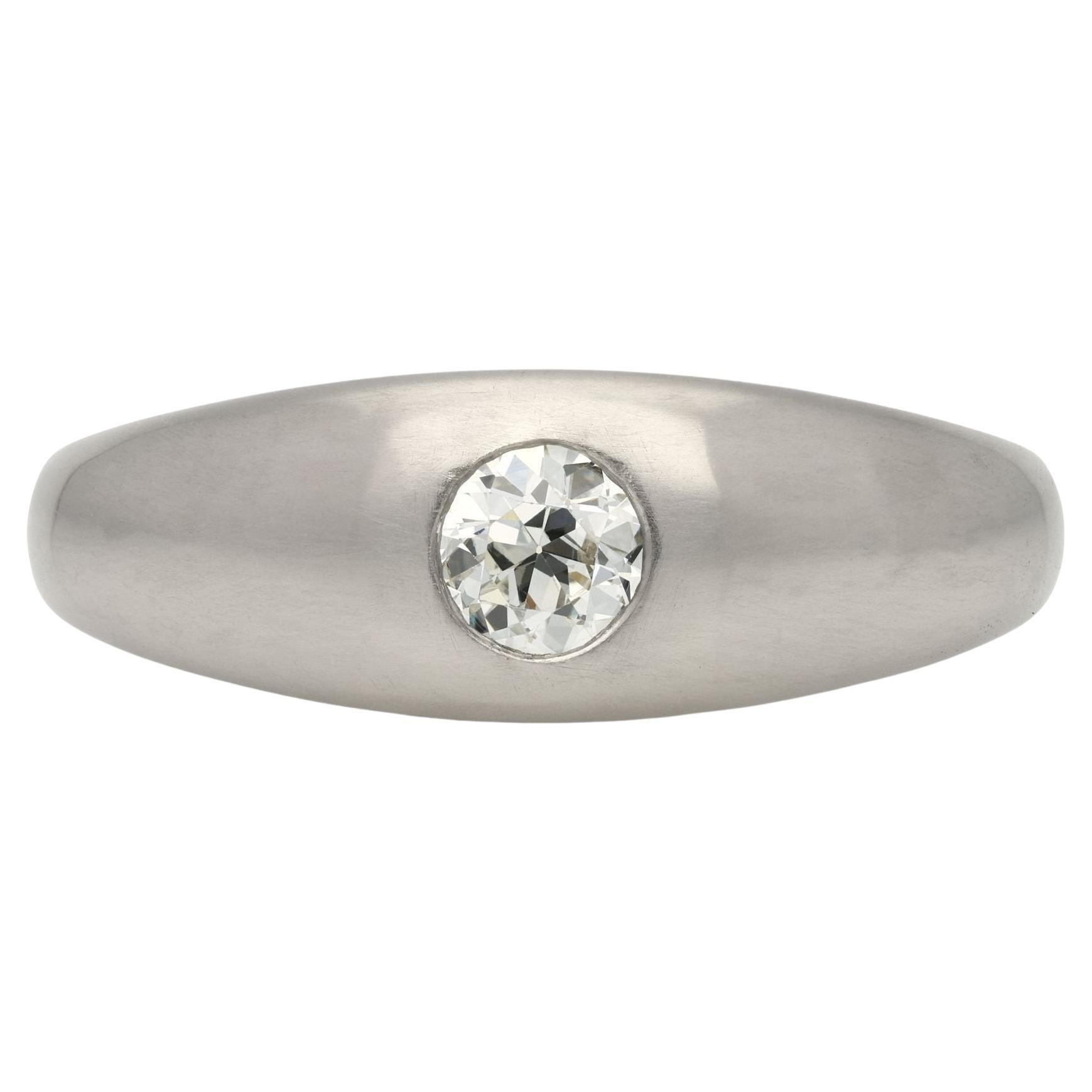 Hancocks Contemporary 0.45ct Old European Cut Diamond Band Ring in Platinum (bague en platine avec diamant de taille européenne ancienne) en vente
