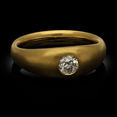 Hancocks Contemporary 0.54ct Old European Cut Diamond And 22ct Gold Band Ring