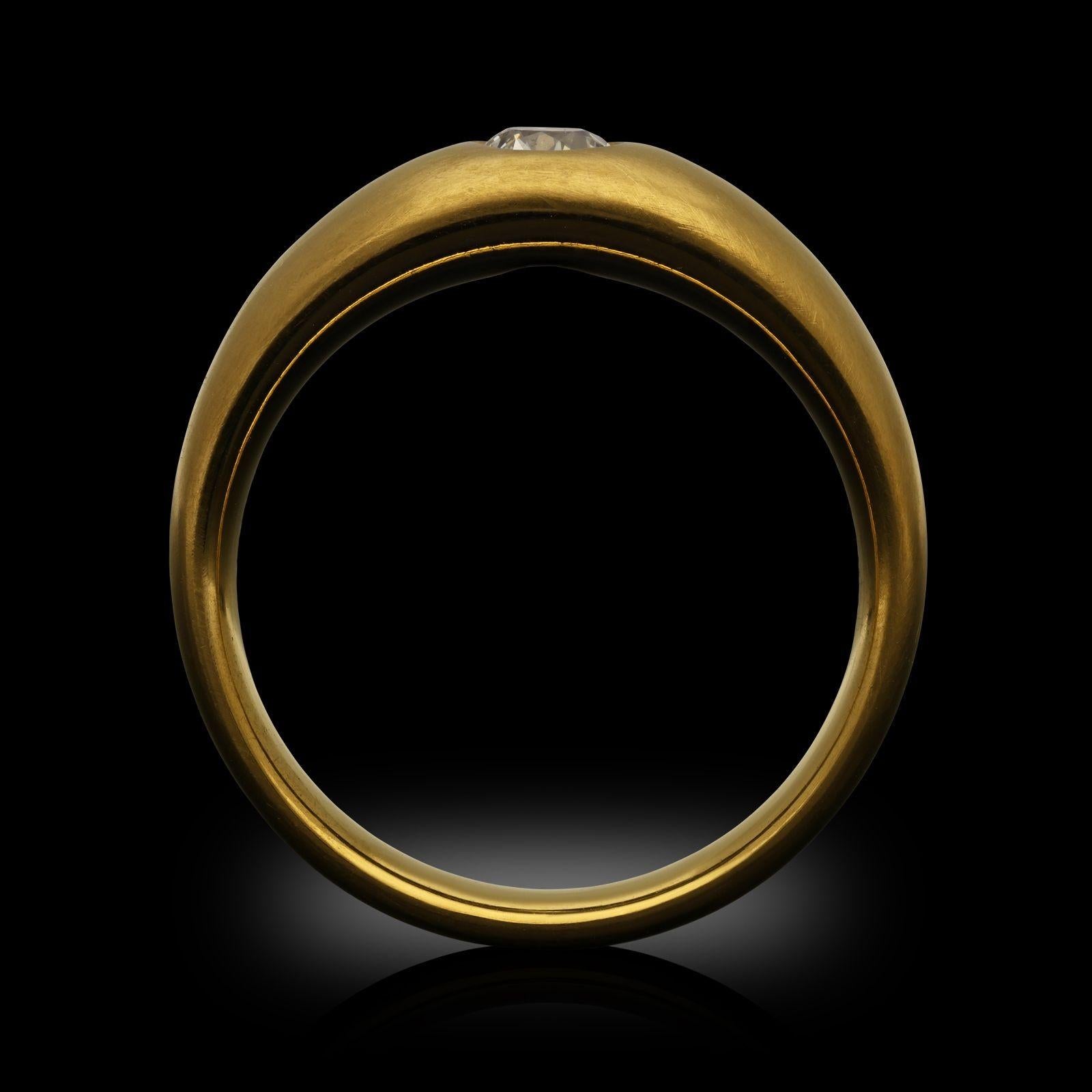 Hancocks Contemporary 0,54ct Old European Cut Diamond und 22ct Gold Band Ring im Zustand „Neu“ im Angebot in London, GB