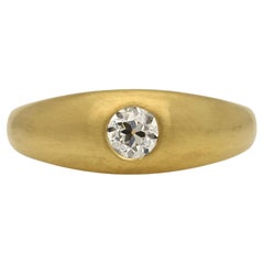 Hancocks Contemporary 0.54ct Old European Cut Diamond And 22ct Gold Band Ring