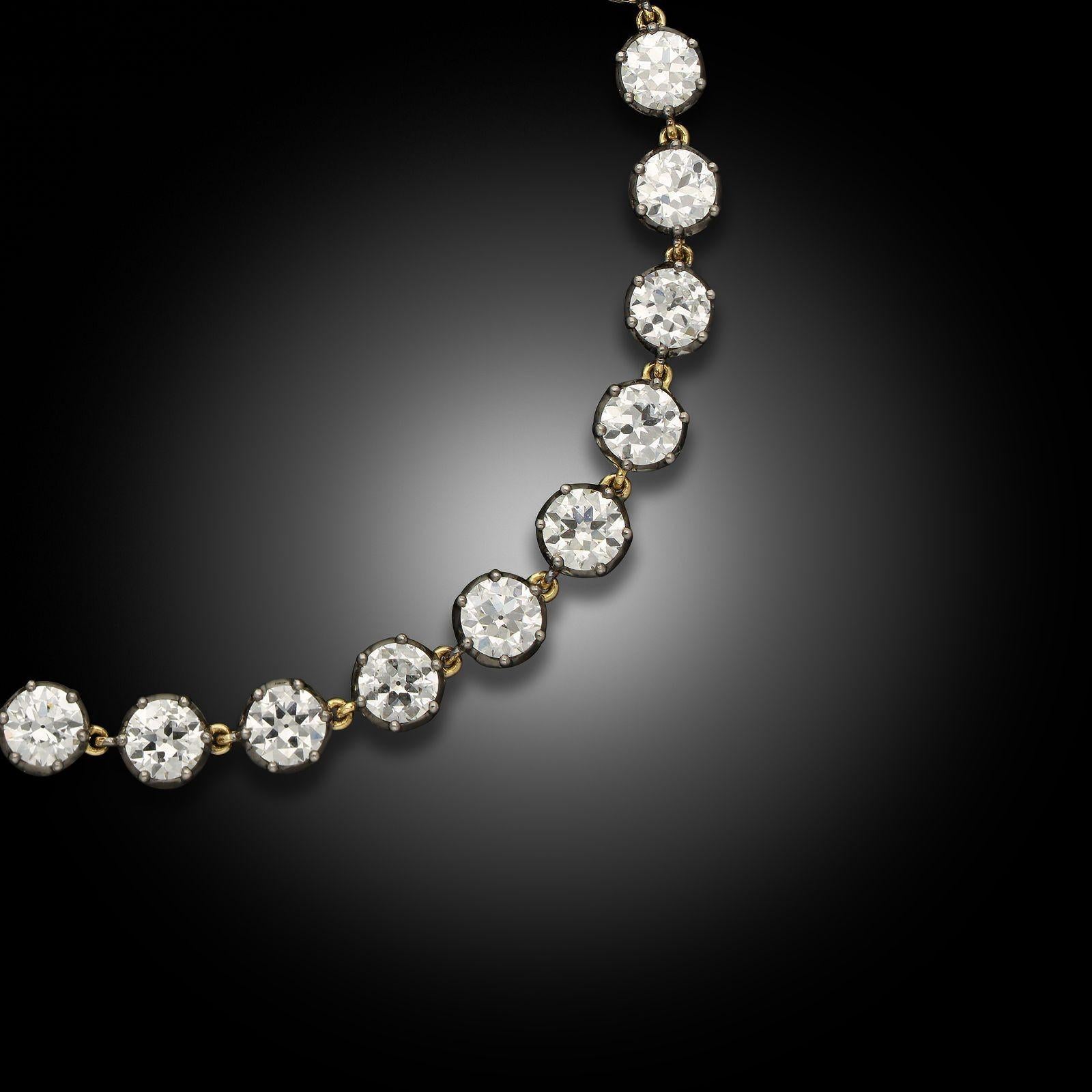Taille brillant Hancocks Contemporary 11.81ct Georgian Revive Diamond Line Bracelet en vente