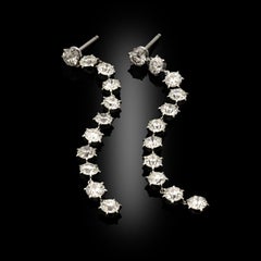 Hancocks Contemporary 6.10ct Old European Cut Diamond Drop Earrings In Platinum