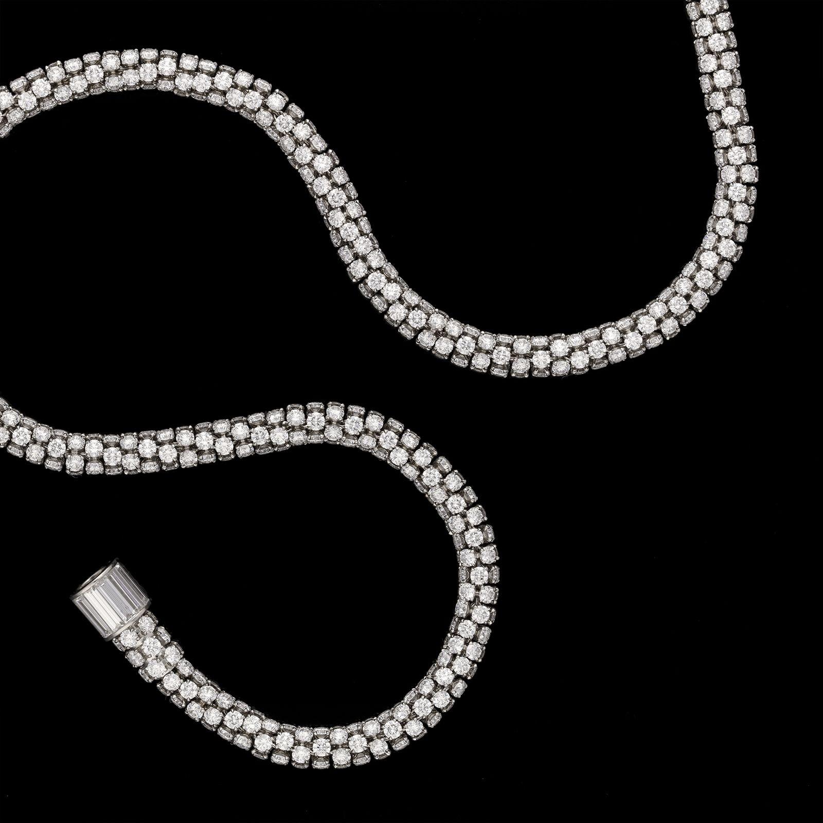Brilliant Cut Hancocks Contemporary Round Brilliant Diamond and Platinum Sautoir Necklace