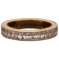 Hancocks, bague d'éternité « North/ South » en or rose gravé avec diamants taille française