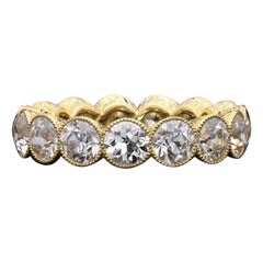Hancocks, bague d'éternité en or avec diamants taille vieille Europe de 4,90 carats