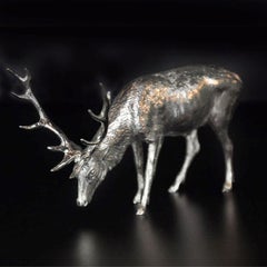 Sterling Silver model of a "Grazing Stag" by Hancocks 