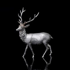 Sterling Silver "Standing Stag" Sculpture by Hancocks