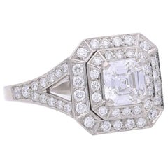 Hancocks Vintage 0.91 Carat D Color Asscher Cut Diamond and Platinum Ring