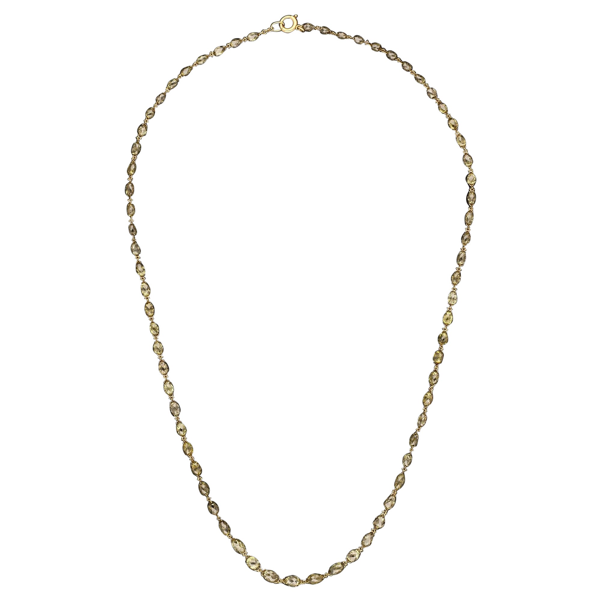 Hancocks Vintage Cut Briolette Diamonds and 18ct Gold Necklace Set with 16.17cts