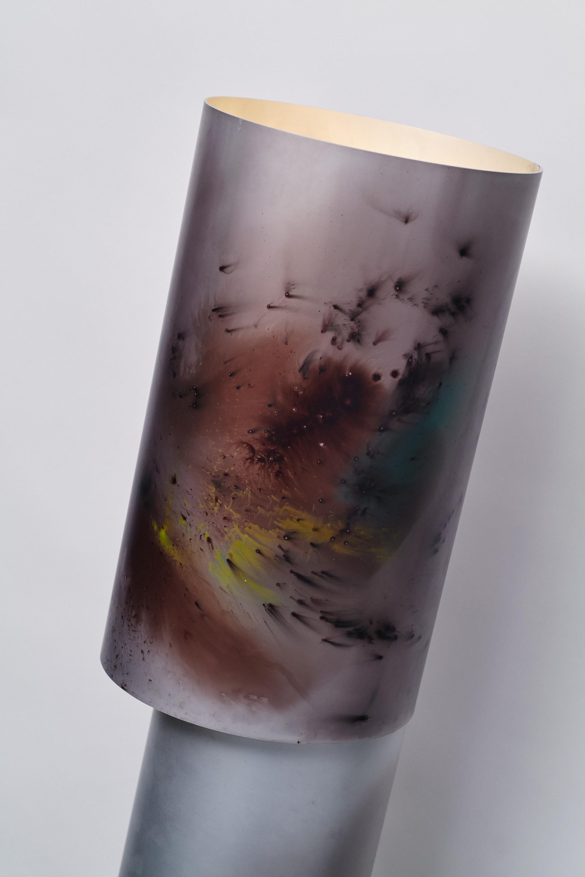 British Hand-Anodised Aluminium Ambient Light from Cosmos collection Brown / Multicolour For Sale